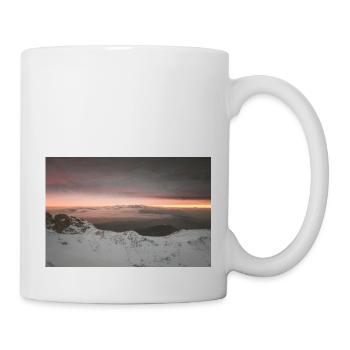 Coucher de soleil d’hiver morose sur les montagnes de Grèce - Mug blanc - blanc - Droite