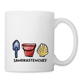 Sandkasten Chef / Spielzeug / Spielplatz / Sommer - Tasse - Weiß - Rechts