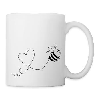 biene comic love 1 - Tasse - Weiß - Rechts