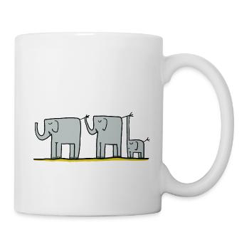 Elephant family - mother, father, baby - Mug - white - Right