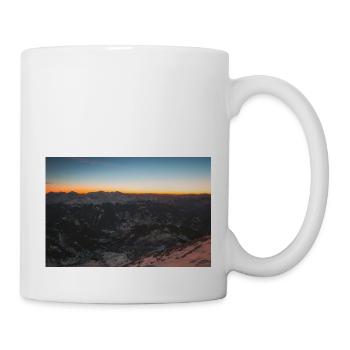 Couleurs du coucher de soleil sur la chaîne de montagnes Agrafa en Grèce - Mug blanc - blanc - Droite