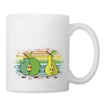 Apfel und Birne - Tasse - Weiß - Rechts
