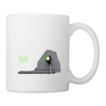 Le feu de circulation brille en vert devant le gris - Mug blanc - blanc - Droite