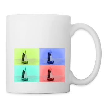 Voilier pop art - Mug blanc - blanc - Droite