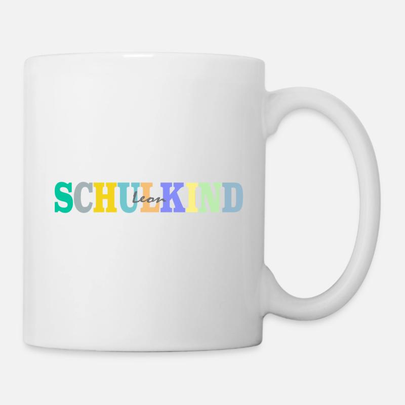 Schulkind mit Leon - Tasse - Weiß