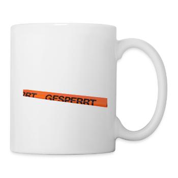 Red barrier tape with no entry to the crime scene - Mug - white - Right