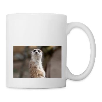 Meerkat (in german Erdmännchen) Suricata suricatta - Mug - white - Right