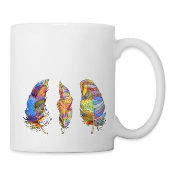 Feder - Tasse - Weiß - Rechts