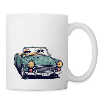 Denise and roger in a convertible - Mug - white - Right
