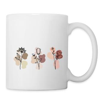 Fleurs fines et formes pastel - Mug blanc - blanc - Droite