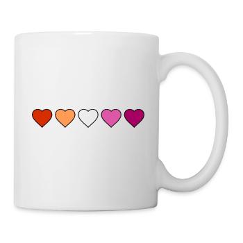 LGBTQ Pride Lesbian Heart Lesbian Flag Lesbian - Mug blanc - blanc - Droite