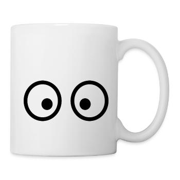 Lustige Cartoon-Augen: Verspielt und ausdrucksstark - Tasse - Weiß - Rechts