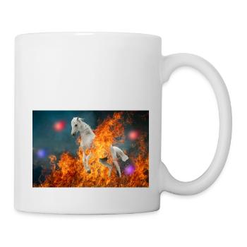 Ein brennendes Pferd. - Tasse - Weiß - Rechts