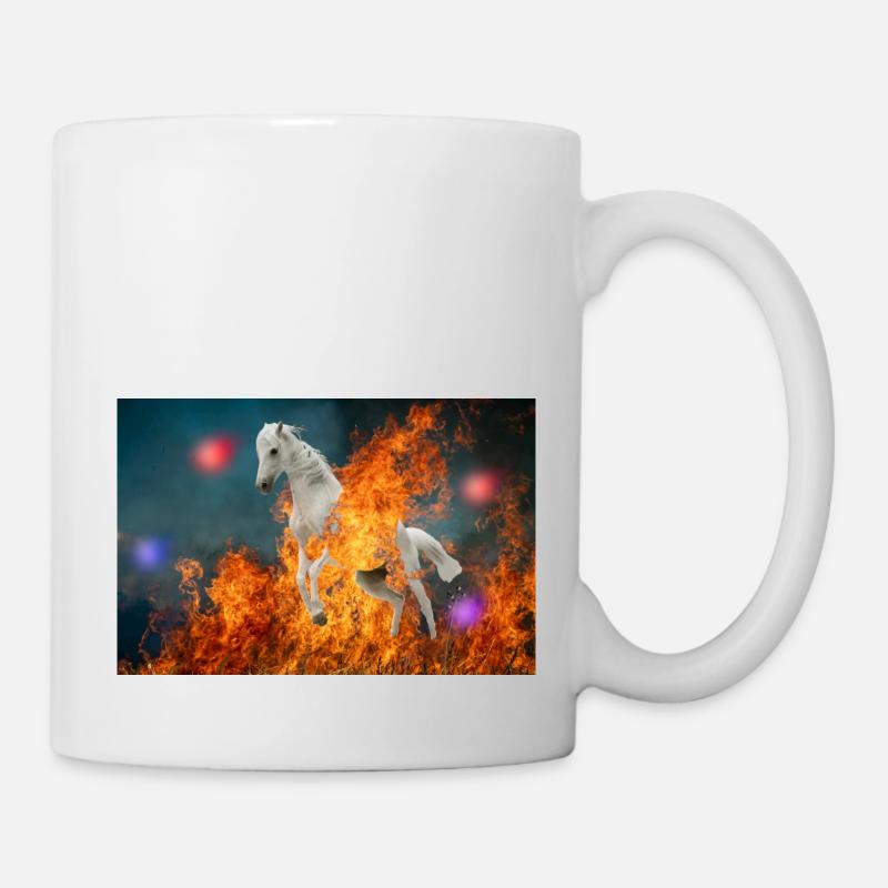 Un cheval en feu. - Mug blanc - blanc