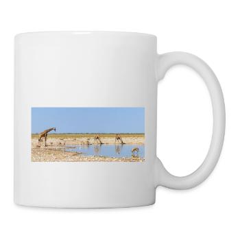 Landscape at the Cubango river with giraffe - Mug - white - Right