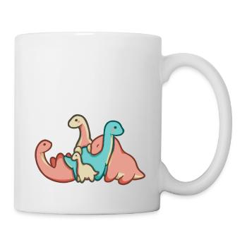 hugadino group of dinos, cute dinosaur - Mug - white - Right