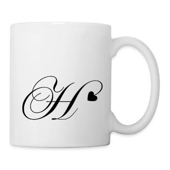 Buchstabe h Herz Kalligraphie - Tasse - Weiß - Rechts