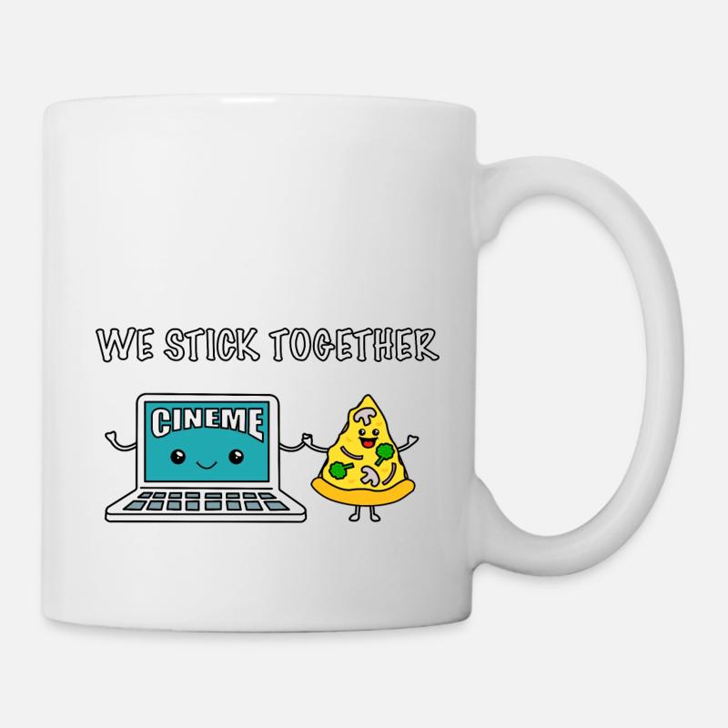 Nous restons ensemble - Pizza et streaming - Mug blanc - blanc