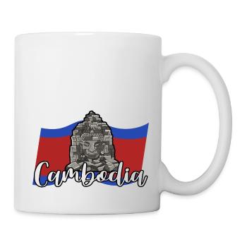 Cambodge Temple Khmer Vintage Palmiers I Cadeau - Mug blanc - blanc - Droite