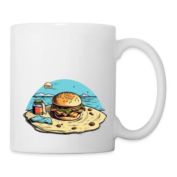 Hamburger à la plage n°1 - Mug blanc - blanc - Droite