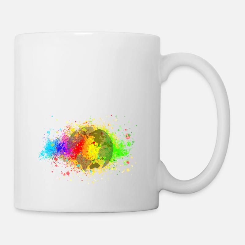 Rainbow Speckle World - Mug - white