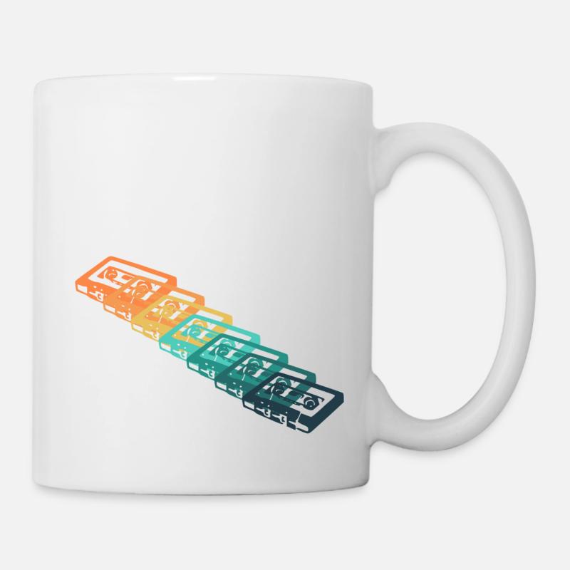 Vintage-Kassette - Tasse - Weiß