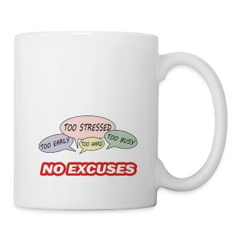 logo quote NO EXCUSES - Mug blanc - blanc - Droite