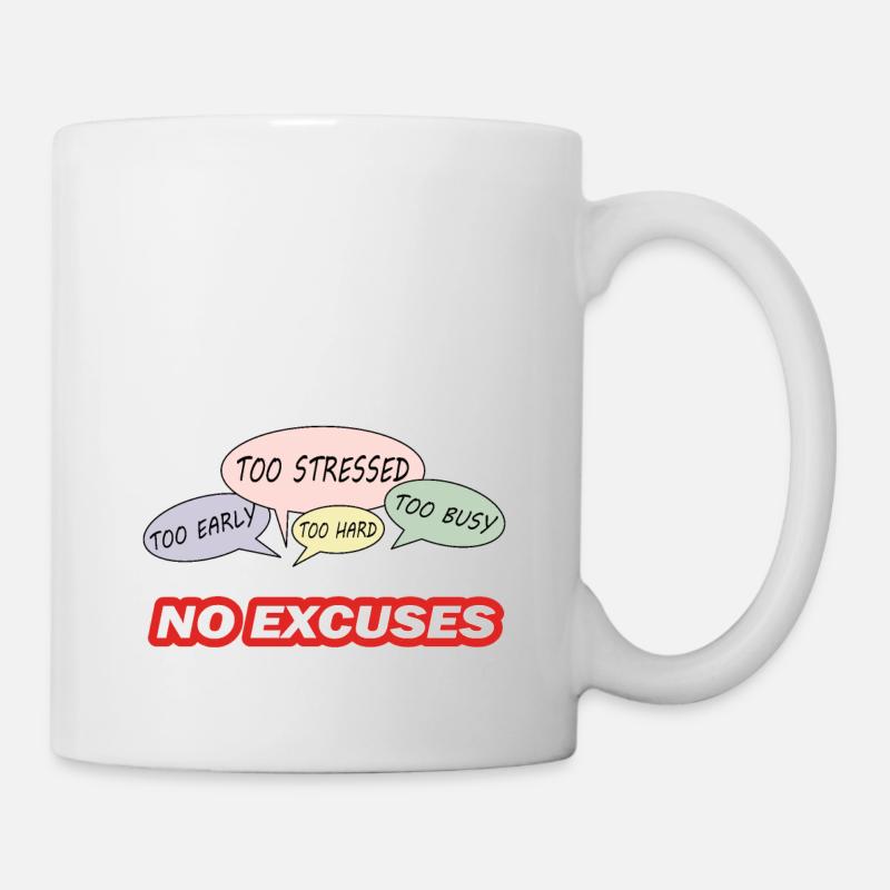 logo quote NO EXCUSES - Mug blanc - blanc