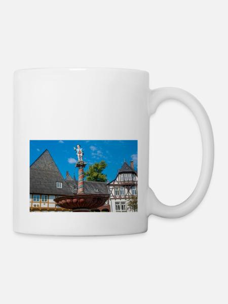 Brunnen auf historischem Marktplatz Goslar - Tasse - Weiß