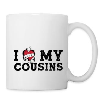 J’aime mes cousins, je coeur mes cousins vintage - Mug blanc - blanc - Droite