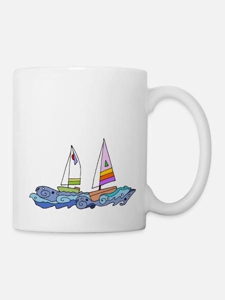 Segelboote - Tasse - Weiß
