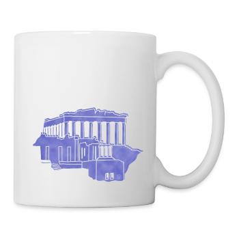 "Akropolis", Boho Line Art Design, Serie "Greece" - Tasse - Weiß - Rechts