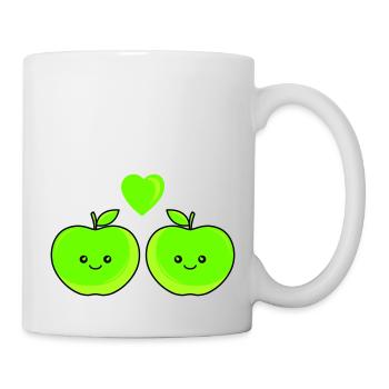 apfel love - Tasse - Weiß - Rechts