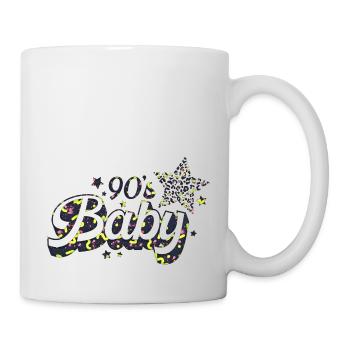90er Jahre Niedlich 80er Jahre Retro Vintage Lustig Cool Nostalgie - Tasse - Weiß - Rechts