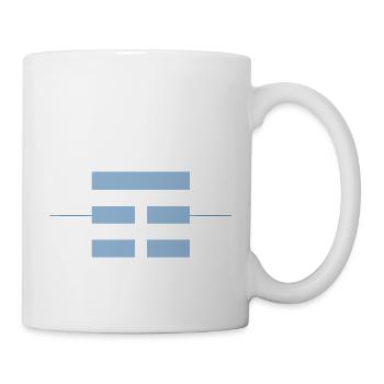 Berg friedlich blau minimalistisch stilvoll - Tasse - Weiß - Rechts