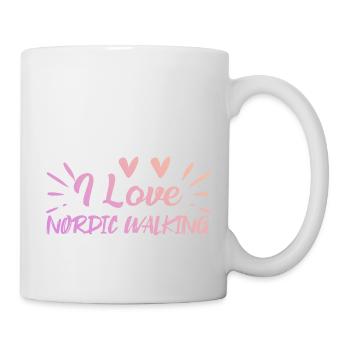 J’adore la marche nordique - Mug blanc - blanc - Droite