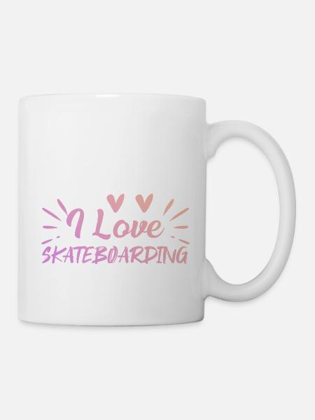 Ich Liebe Skateboard - Tasse - Weiß