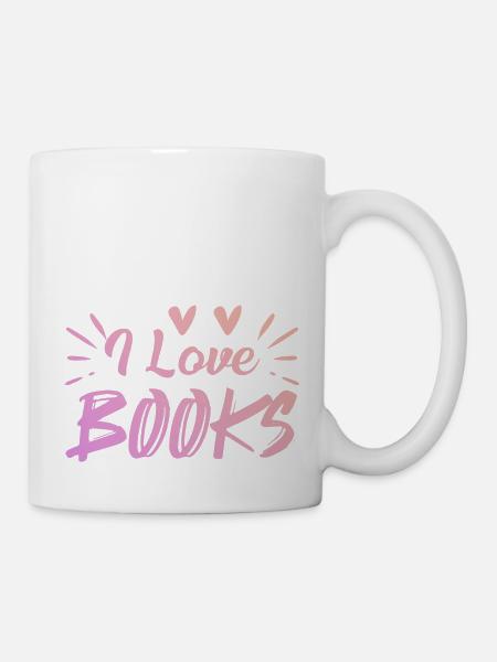 Ich liebe Bücher - Tasse - Weiß