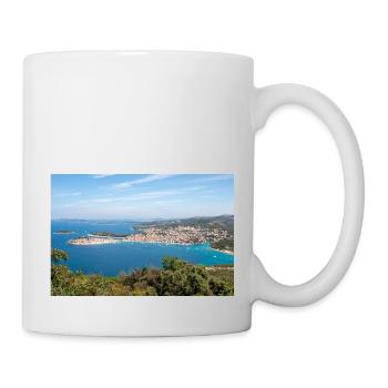 Panoramablick Primošten, Šibenik-Knin, Kroatien - Tasse - Weiß - Rechts