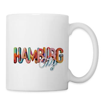 Hamburg City Bunt - Tasse - Weiß - Rechts