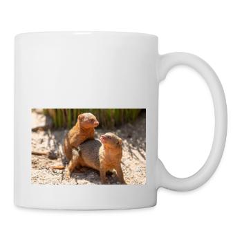 dwarf mongoose (in german Zwergmangusten) Helogale - Mug - white - Right