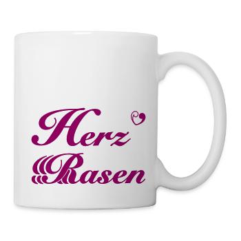 Herz Rasen - Tasse - Weiß - Rechts