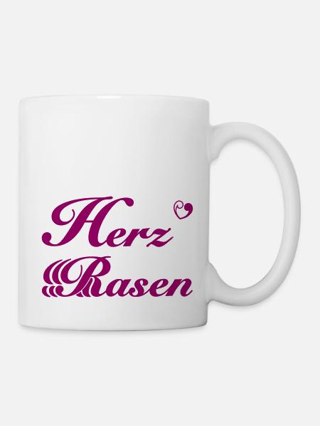 Herz Rasen - Tasse - Weiß