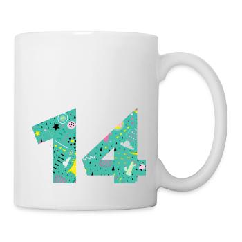 Numéro 14 anniversaire personnalisé - Mug blanc - blanc - Droite