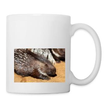 Porcupine als Porky Stachelschwein Hystricidae - Mug - white - Right
