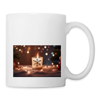 Weihnachtskerze - Tasse - Weiß - Rechts