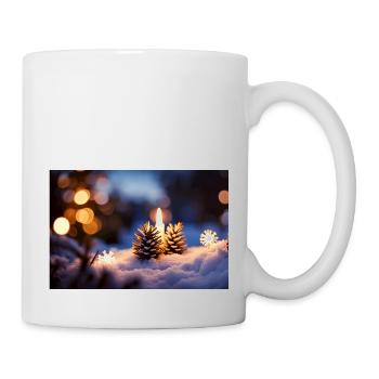 Weihnachtsstimmung im Wald - Tasse - Weiß - Rechts