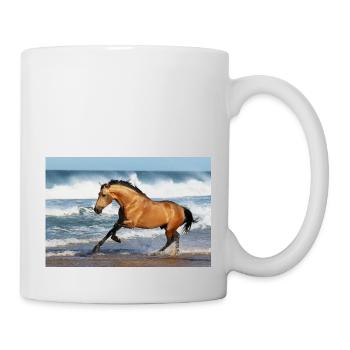 Pferde - Tasse - Weiß - Rechts