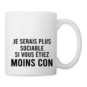 Je serai plus sociable si. - Mug blanc - blanc - Droite