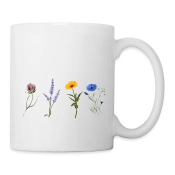 Fleurs sauvage minimaliste -cadeau botanique - Mug blanc - blanc - Droite